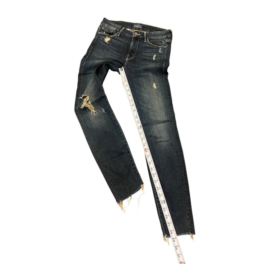 Mother The Looker Ankle‎ Fray Jeans 27 Jaded and Torn Wash Ankle Distressed - Picture 4 of 11